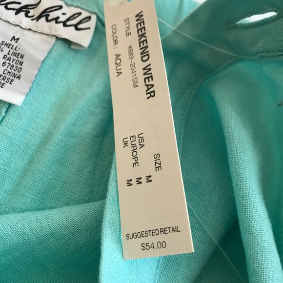 Birch Hill Aqua Linen/Rayon Skirt Floral Embroider - Picture 8 of 8